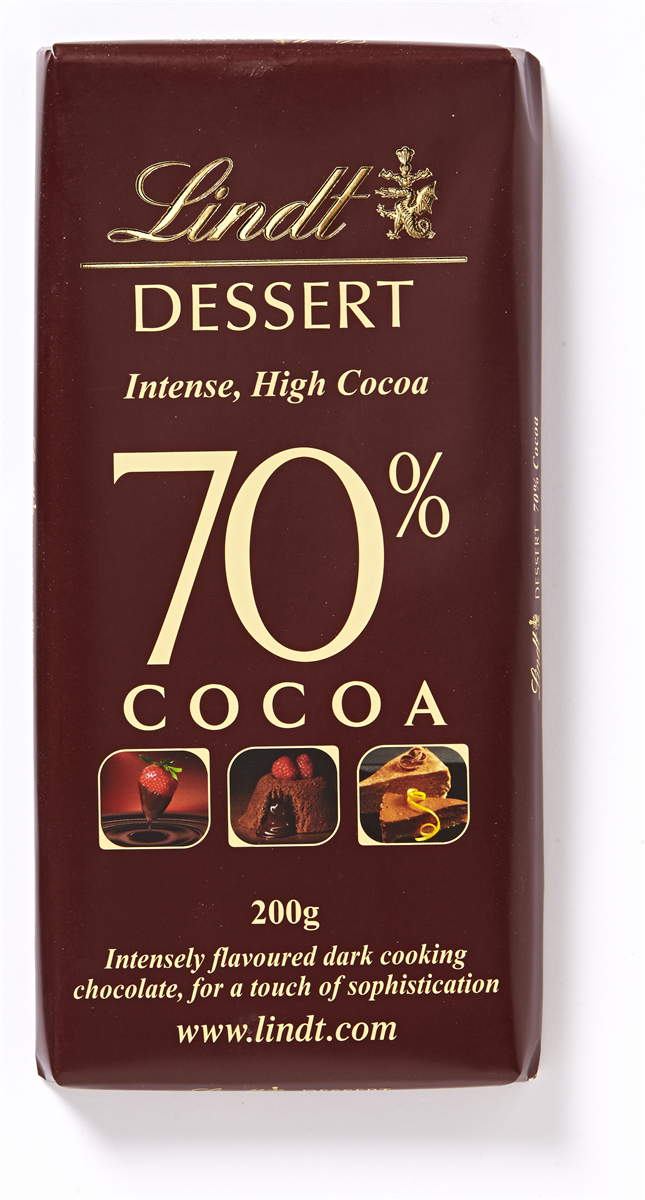 Lindt kogechokolade 70% 200 g