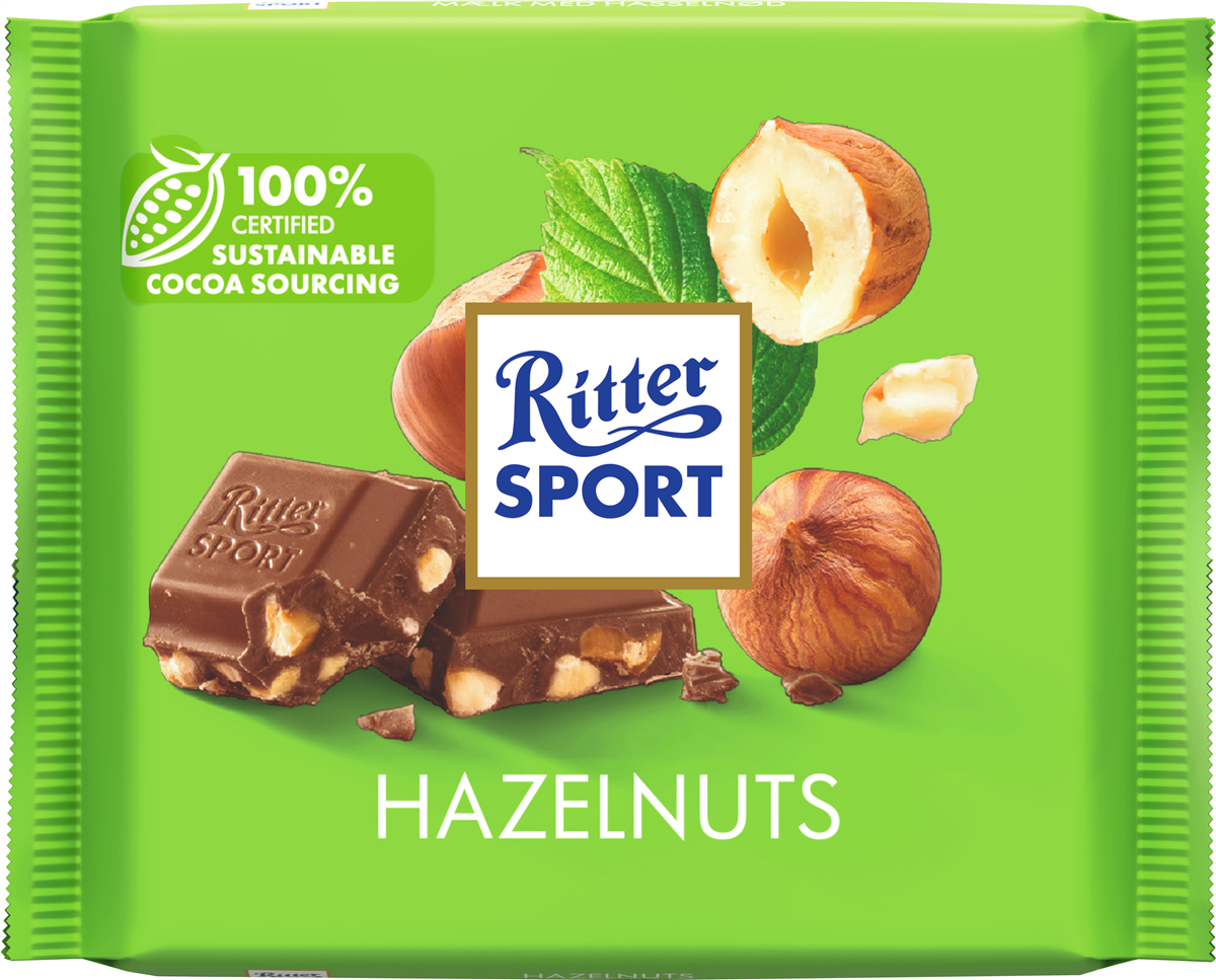 Ritter Sport, Mælkechokolade m. hasselnødder