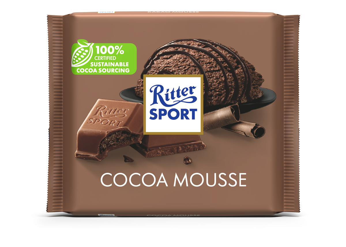 Ritter Sport, Mælkechokolade m. kakaomoussefyld