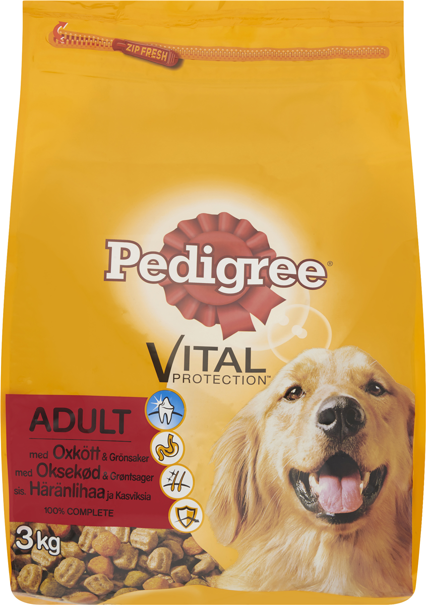 Pedigree adult oksekød 3000 g