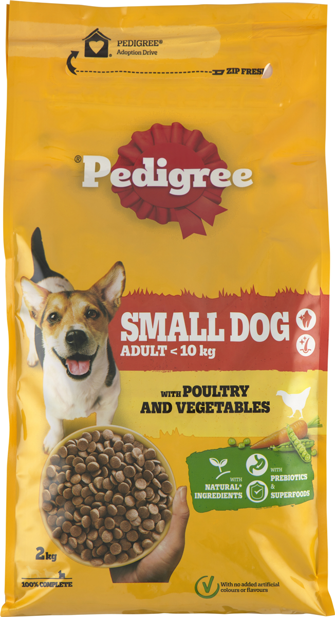 Tørfoder t. små hunde m. kylling, Pedigree 2 g