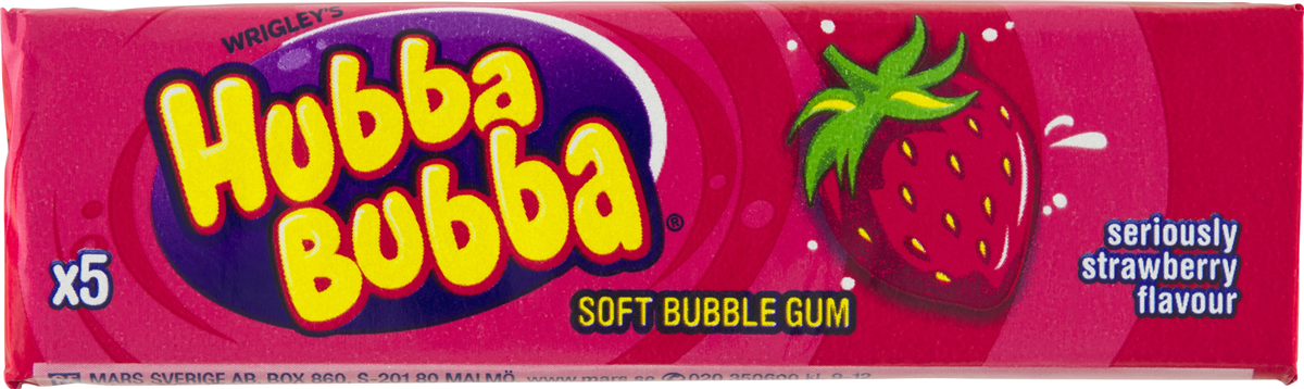 Hubba Bubba Jordbær 5-Pk
