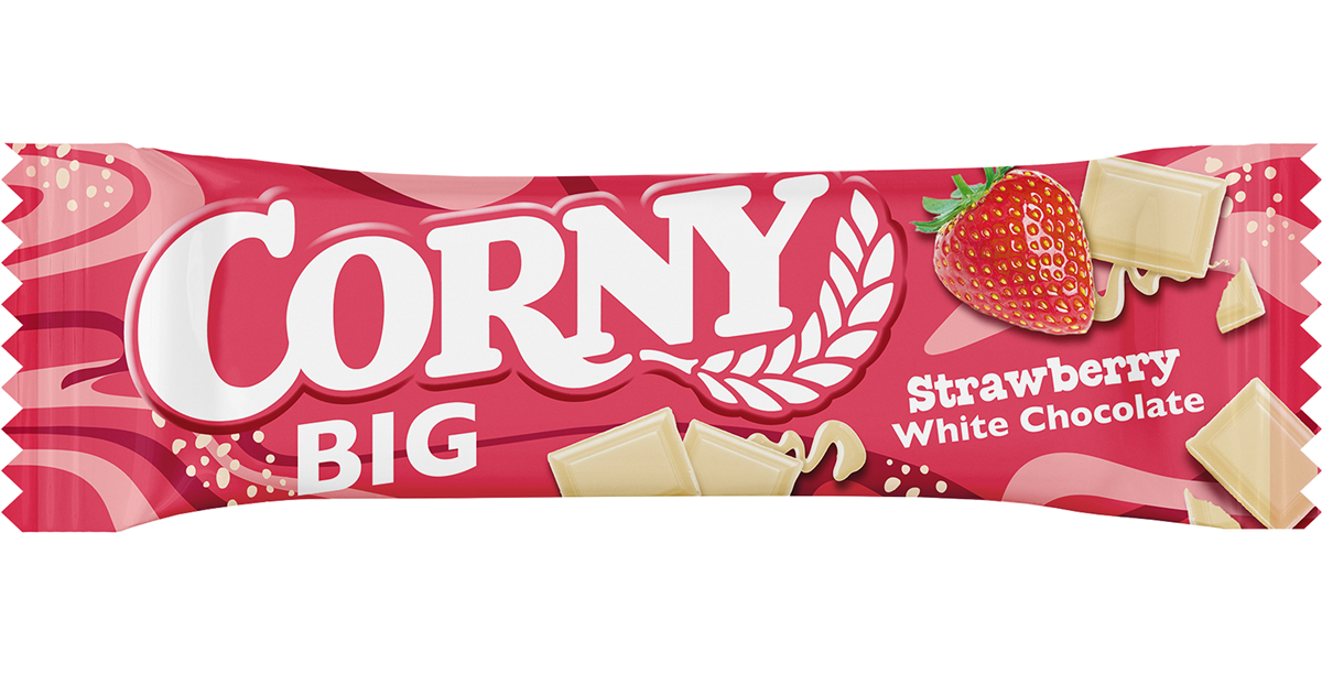 Corny, Müslibar m. hvid chokolade og jordbær