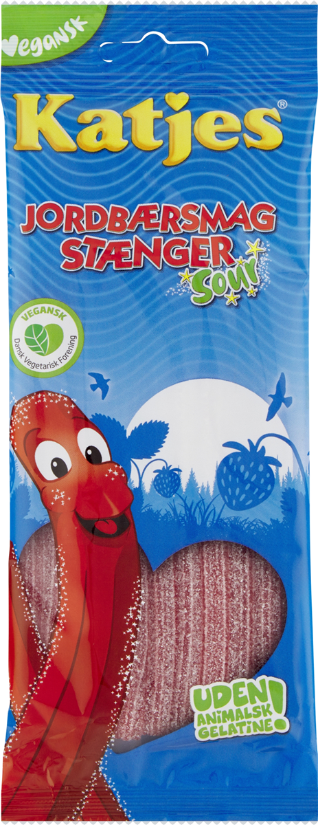 JORDBÆRSTÆNGER, 75 GR. / KATJES, SOUR