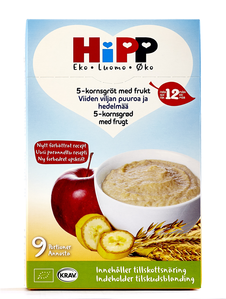 HiPP 5-korngrød m/frugt 12 250 g