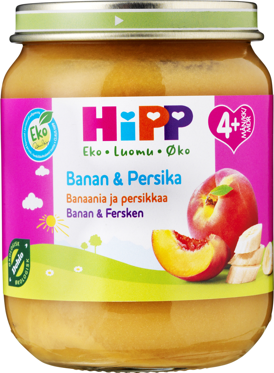HiPP banan/fersken 4M øko 190 g