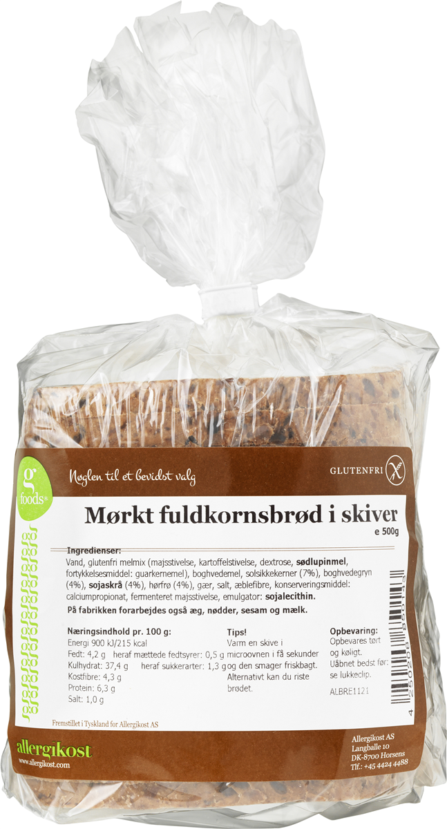 Mørkt Fuldkornsbrød Glutenfrit