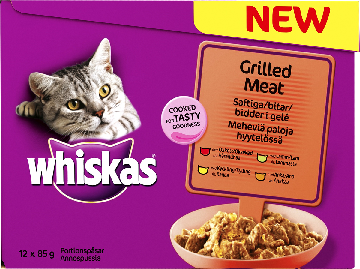 Whiskas grilled meat 12 pk 12 stk.