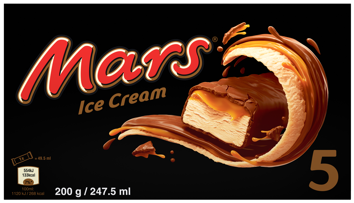 ❄️Isbar m. karamel og chokoladeovertræk, Mars 200 ml