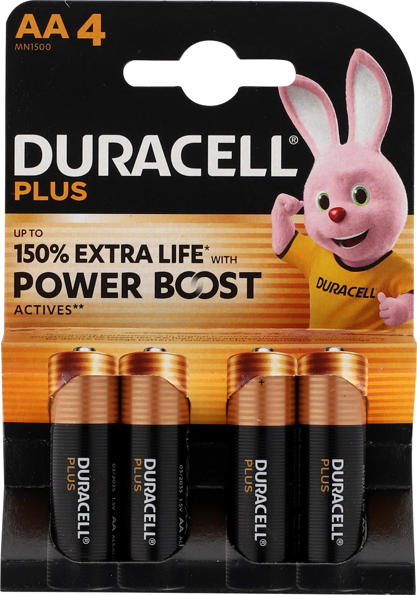 Duracell Plus Power AA Batterier 4 stk