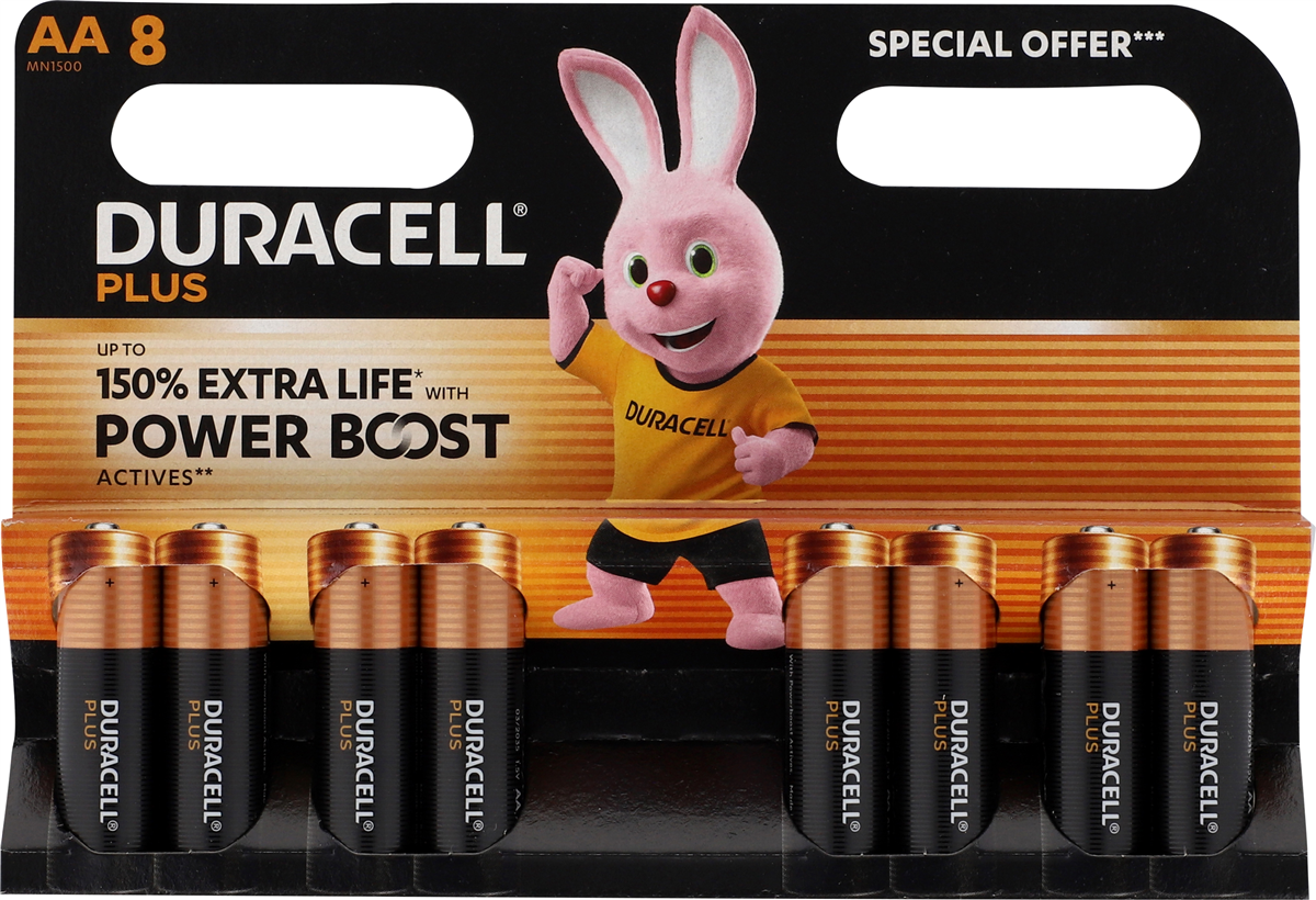 Duracell Plus Power AA batterier 8 stk