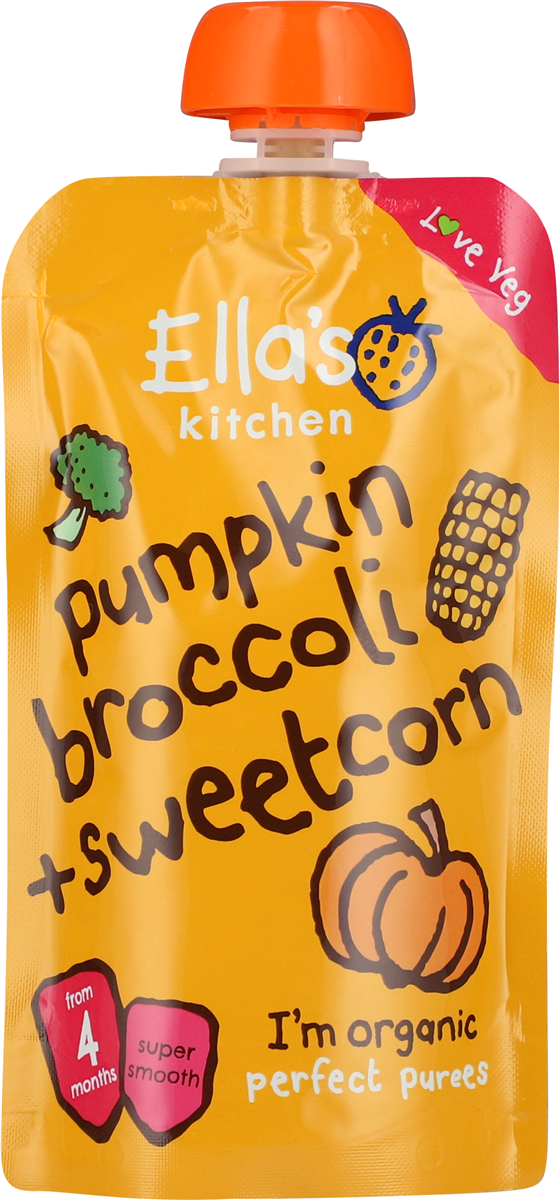 Ella's Kitchen Mos m. græskar, broccoli og majs