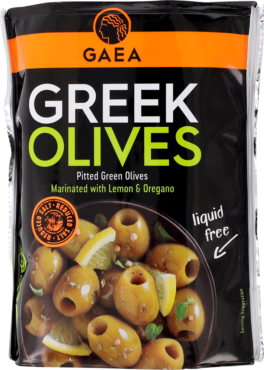 Gaea Grønne oliven m. citron og oregano 150 g
