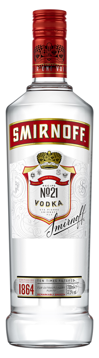 Vodka, rød                     Smirnoff Vodka 37,5% 700 ml