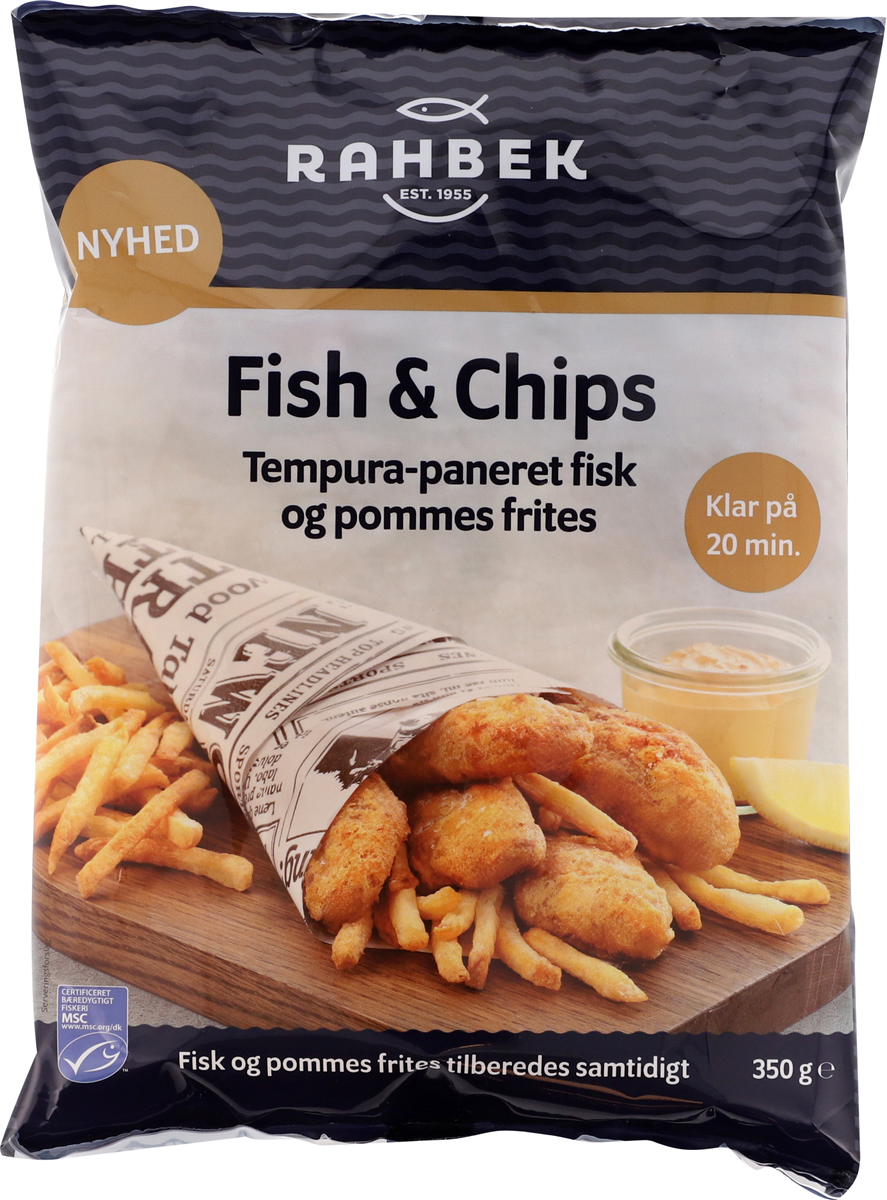 Rahbek, Paneret fisk og pommes frites