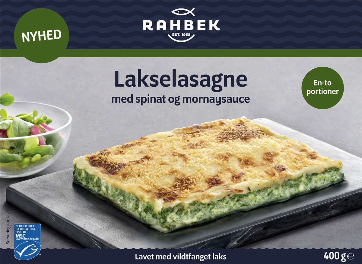 Rahbek, Lakselasagne m. spinat og mornaysauce