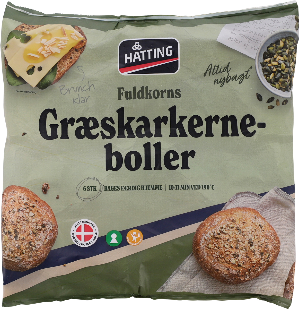 Hatting Fuldkorn Græskarstyk 6 stk 438 g