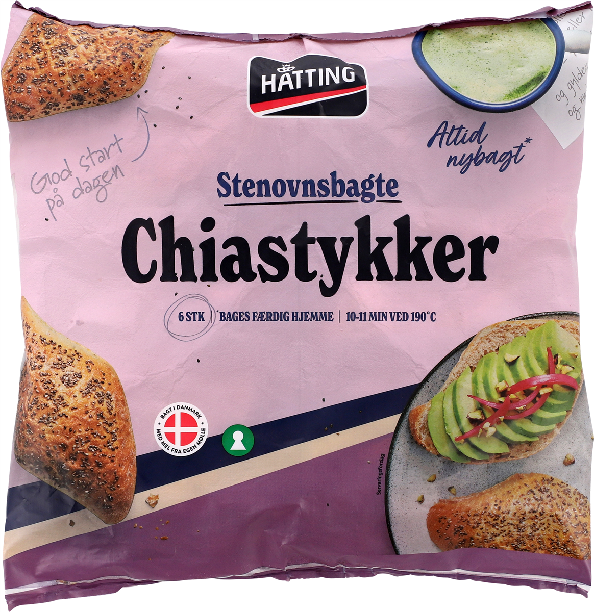Hatting chiastykker 6 stk 6 stk.