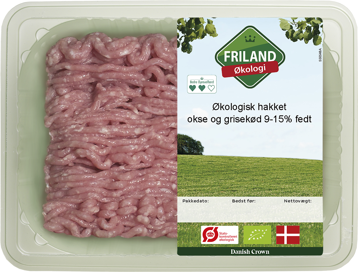 Hakket Svine/Oksekød 9-15% Øko