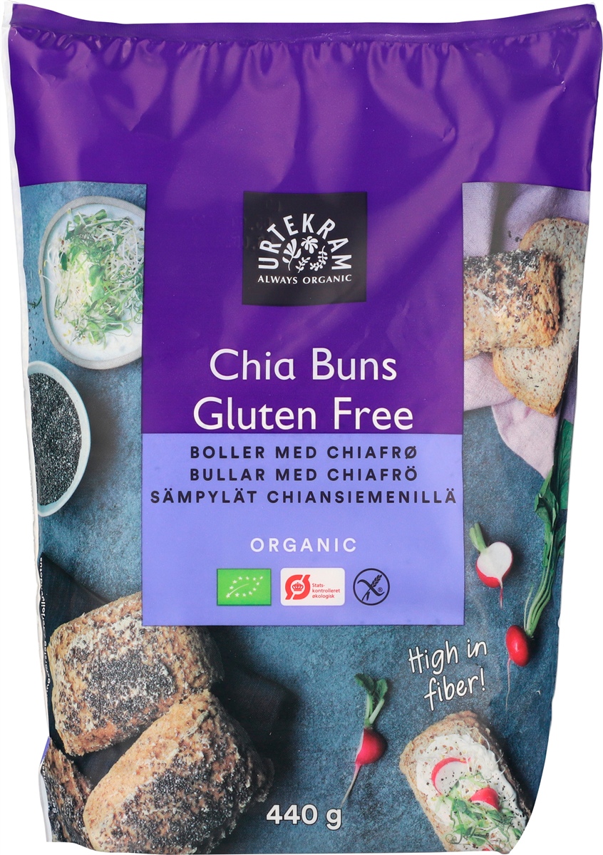 Urtekram Urt. boller m/chia glf øko 440 g