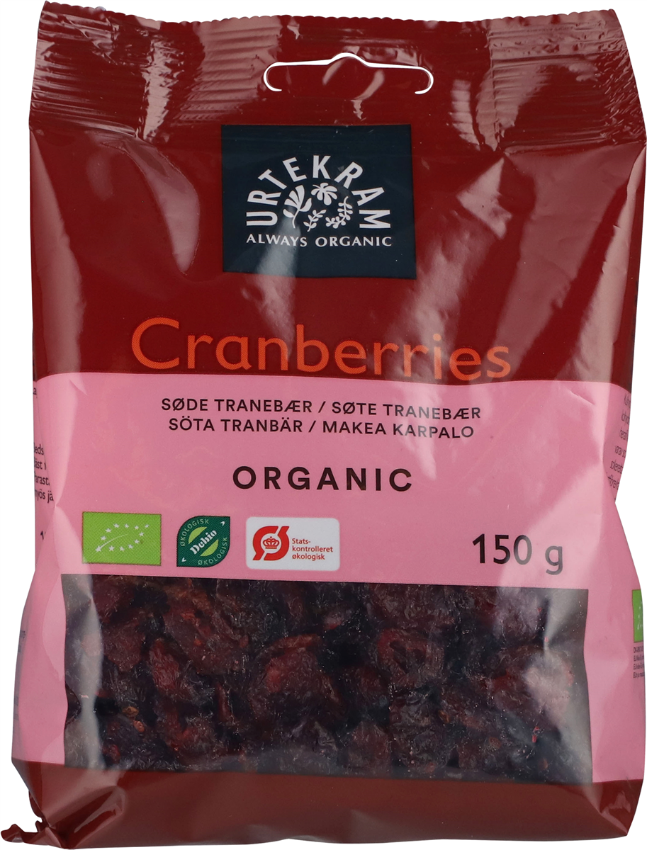Urtekram Urt. tranebær søde øko 175 g