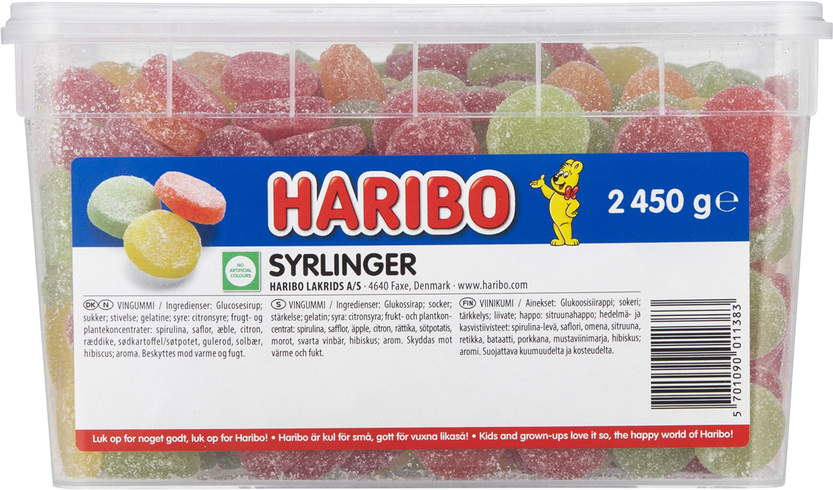 Haribo Syrlinger 1 x 2450 g (tub) 2450 g