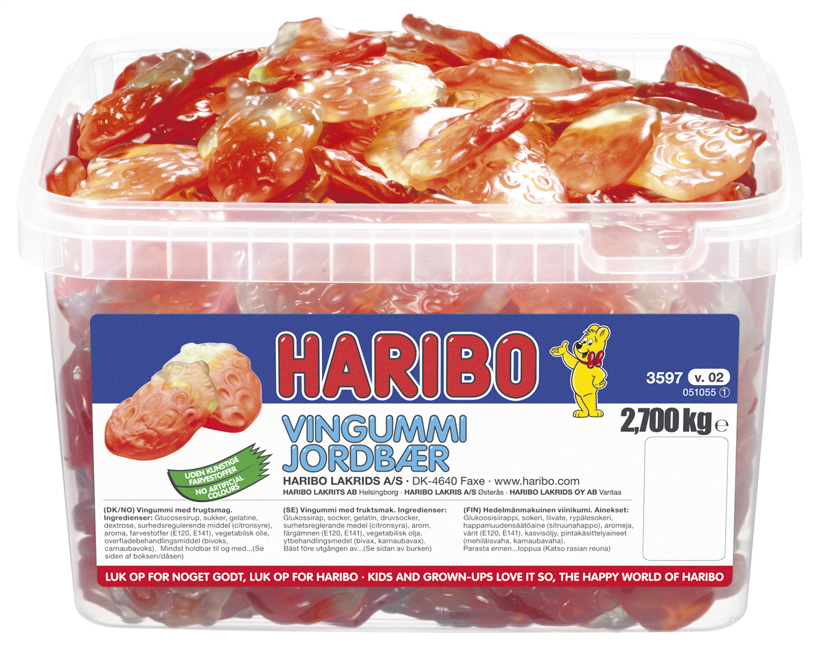 Haribo vingummi jordbær 2,7 g