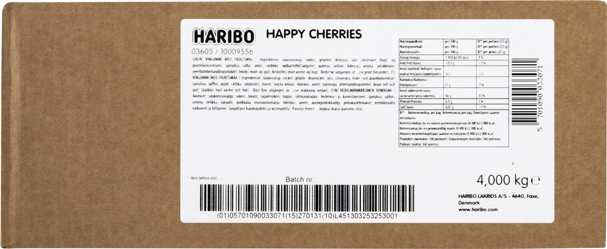 Haribo Kirsebær 1 x 4000 g (BIB) 4000 g