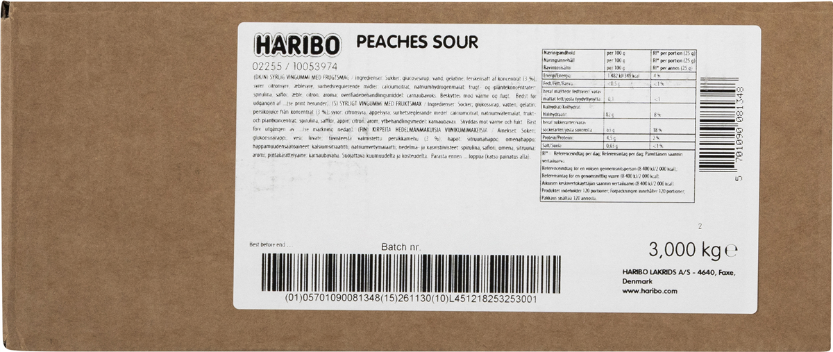 Haribo Peaches Sour 3000 g