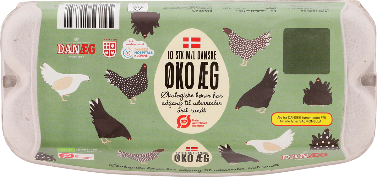 Danæg æg str M/L øko 10 stk.