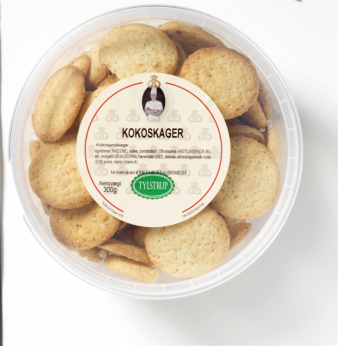 Kokoskager i plastdåse