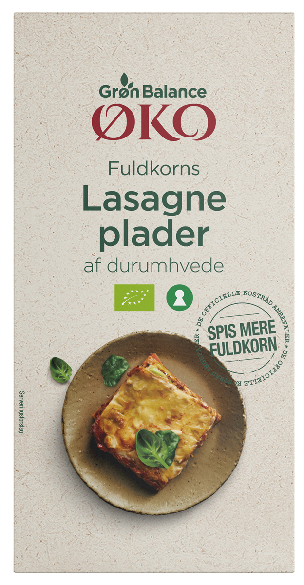 Gb fuldk lasagneplade øko 500 g