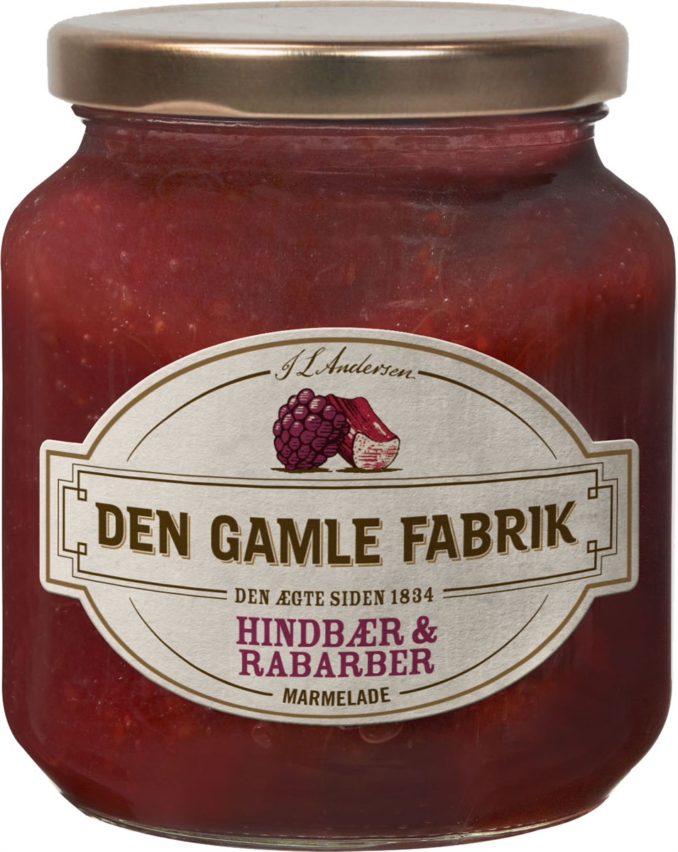 D.G.F. hindbær/rabarber ma 400 g