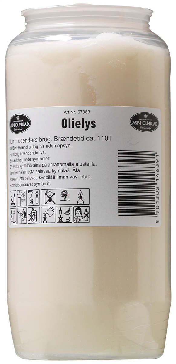 Olielys Hvid Stor Udendør