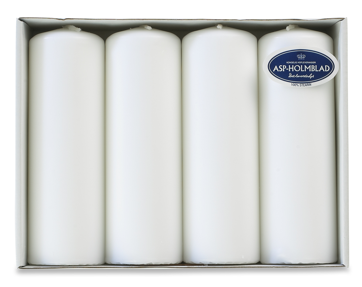 Adventsbloklys Hvid 4,8x15 cm