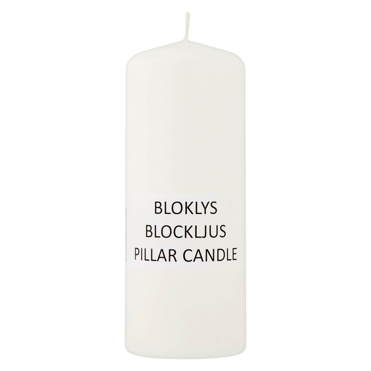 Bloklys 5,8x15 cm hvid paraffin