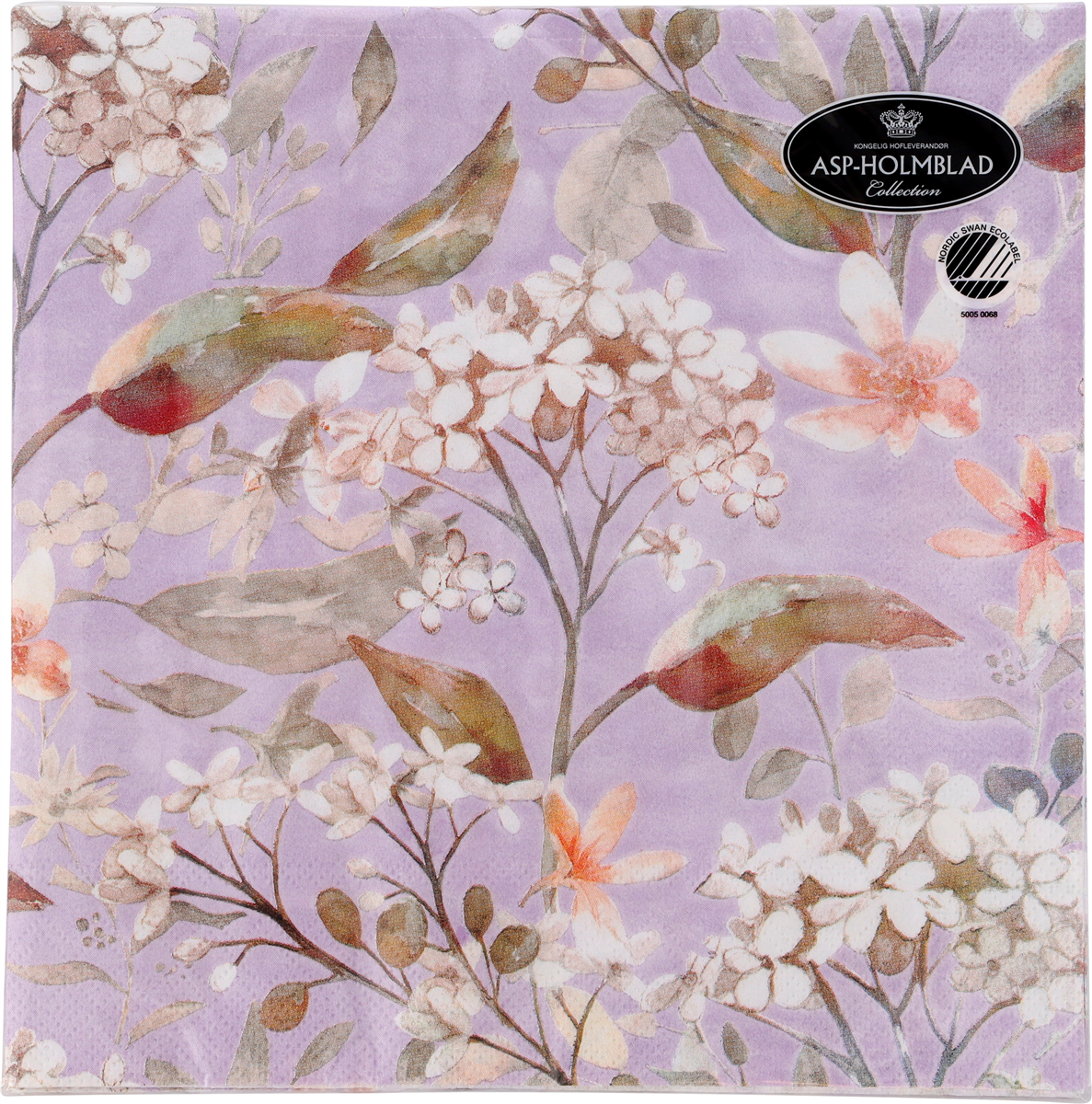 Serviet 40 cm Floral Støvlavend