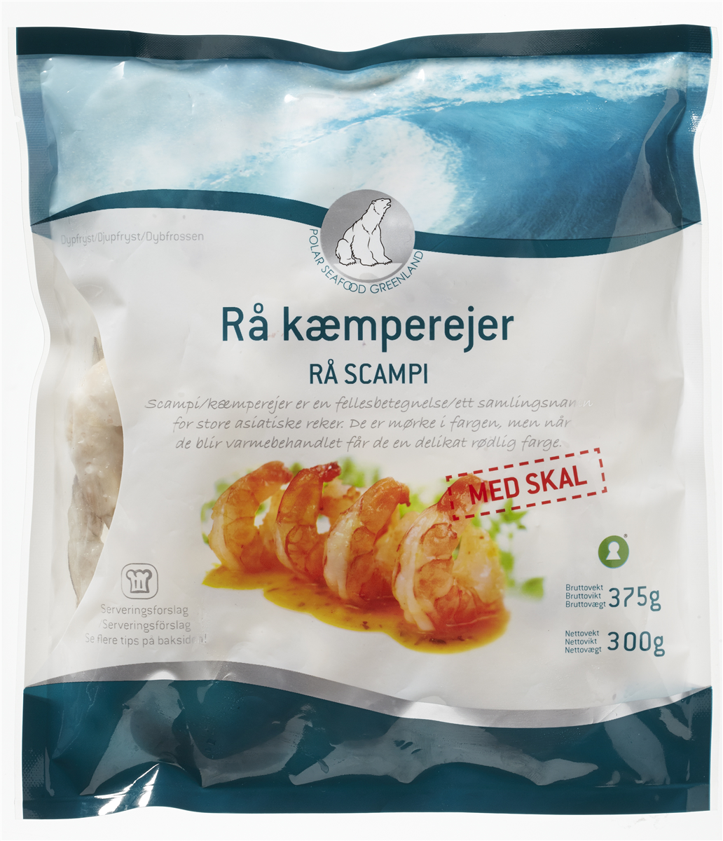 Rå kæmperejer m.skal 26/30 300 g