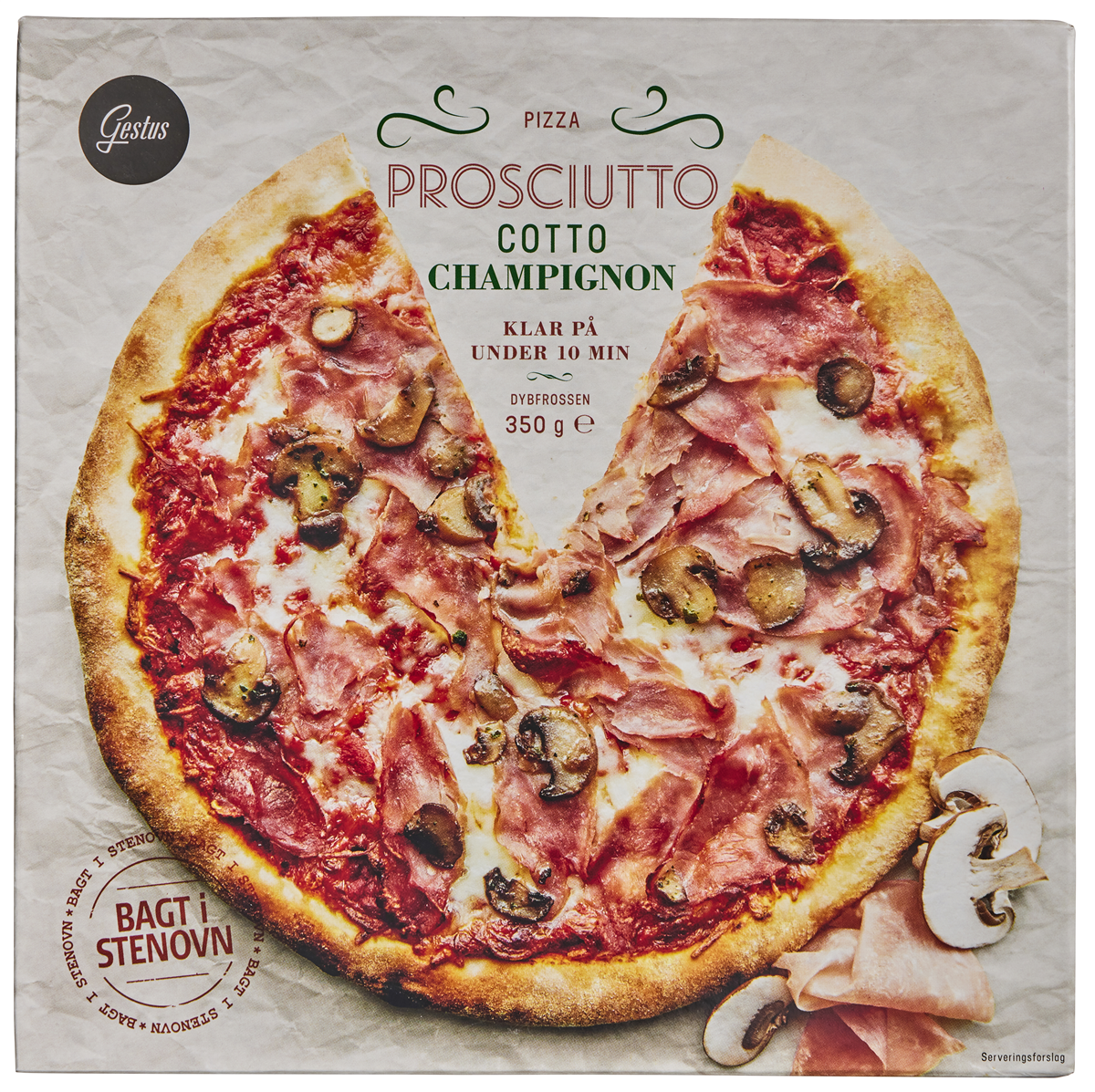 Gestus Pizza Skinke og Champignon 350 g