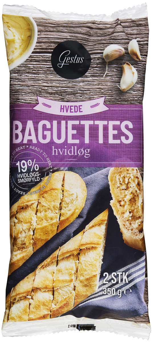 Gestus Baguettes Hvidløg 2-Pk 350 g
