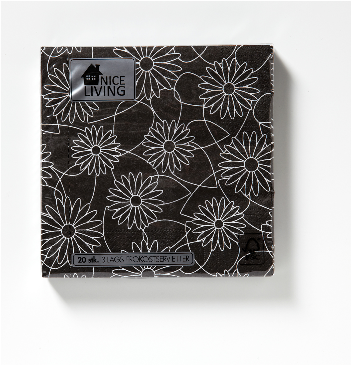 NL serviet 33 x 33 flower bl