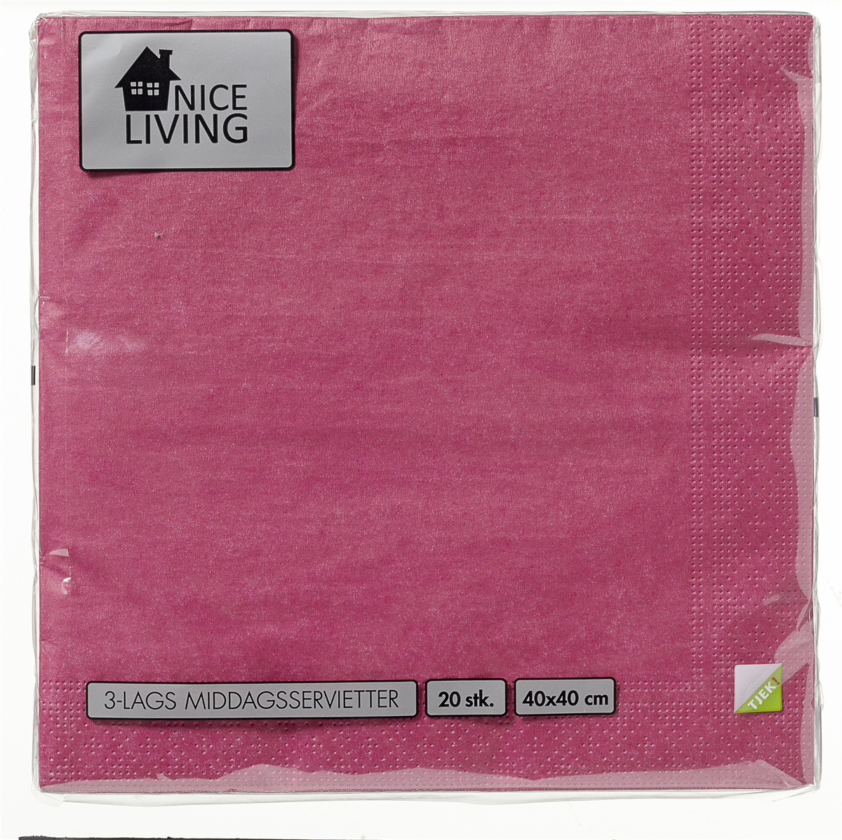 NL serviet 40 cm pink 20 stk.