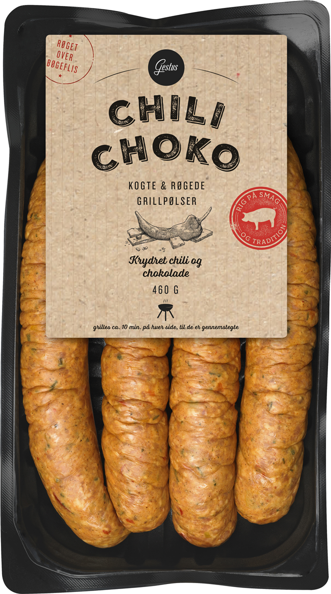 Gestus grillpølse chil/cho 400 g