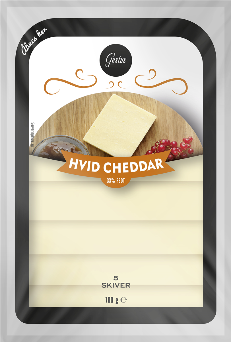 Gestus Hvid Cheddar i skiver