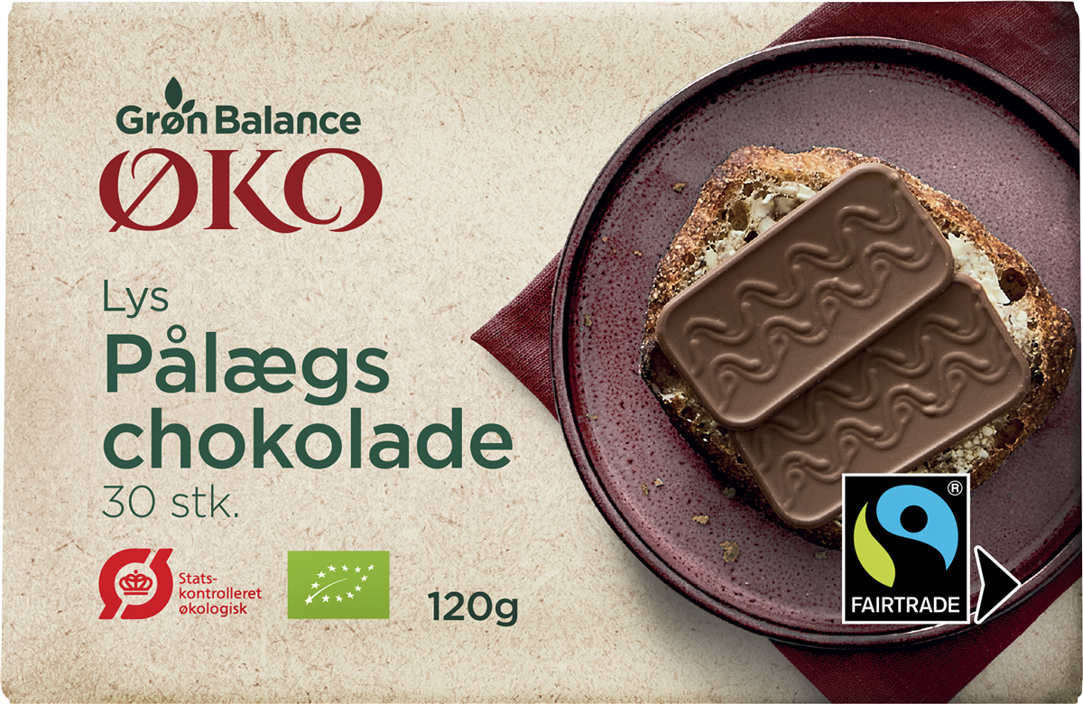 GB Pålægschokolade Lys Øko 120 g