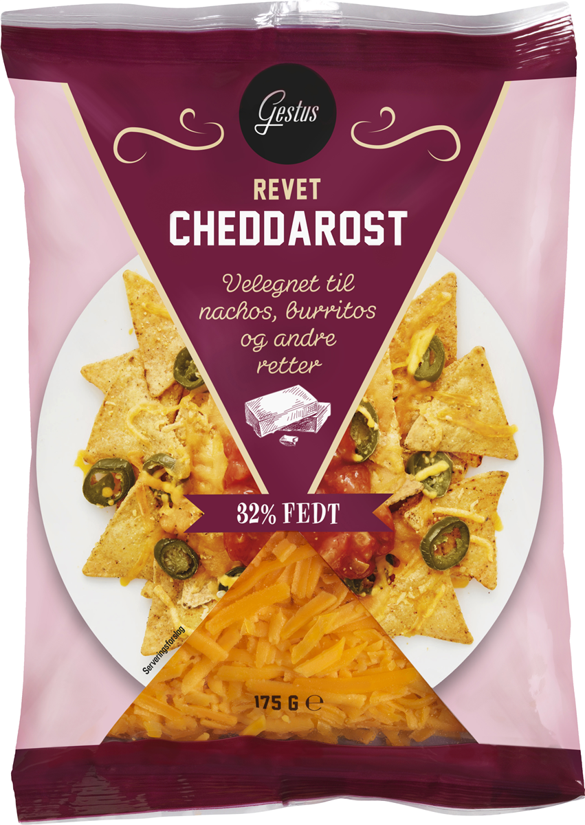 Gestus Cheddar Rød Revet
