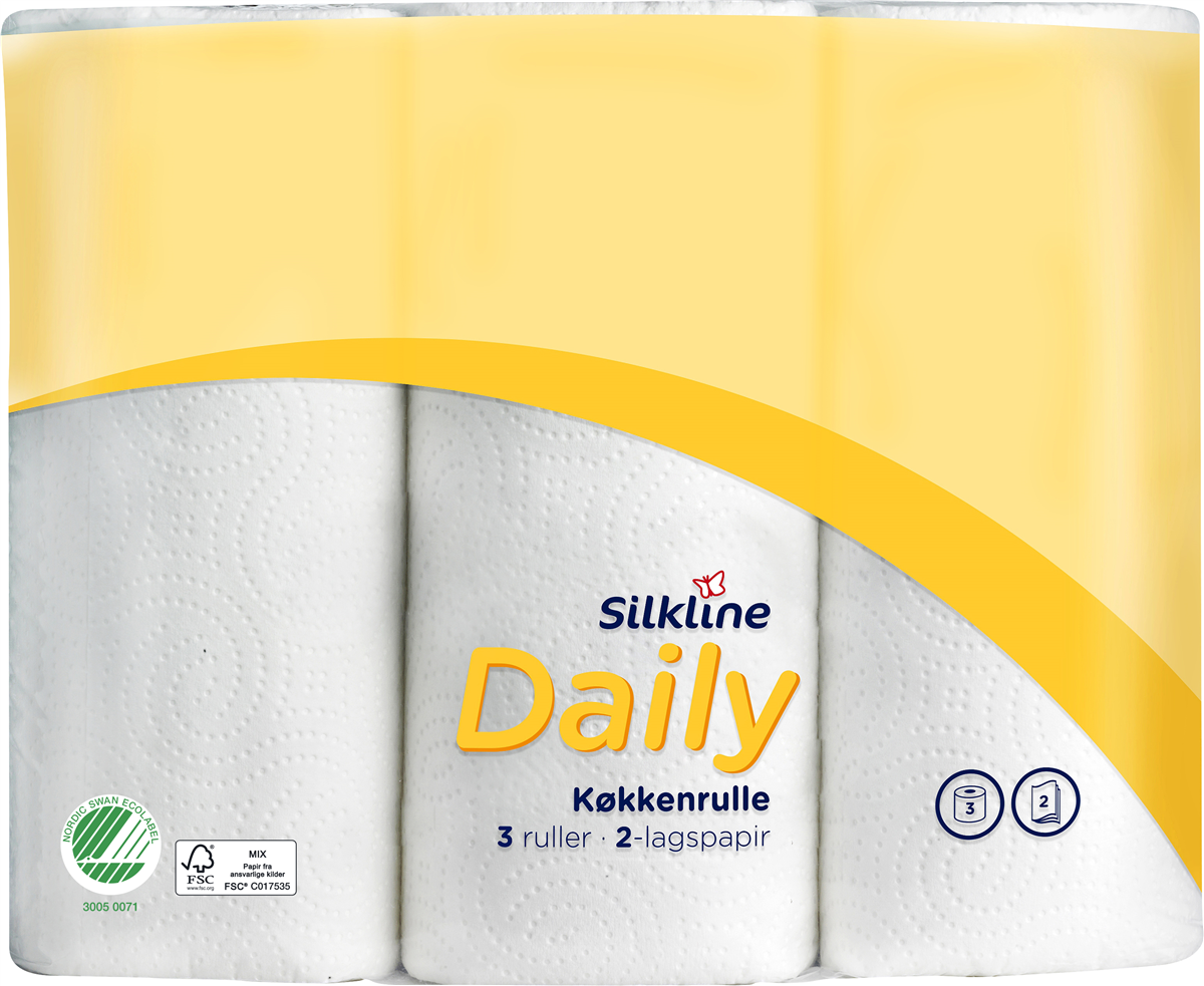 Silkline Daily Køkkenrulle 3 stk