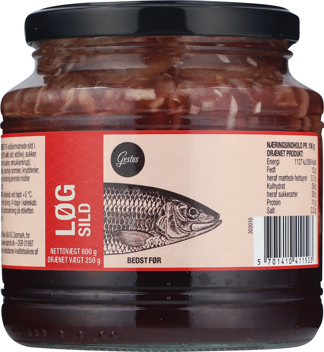 Gestus fransk løgsild 250/ 250 g