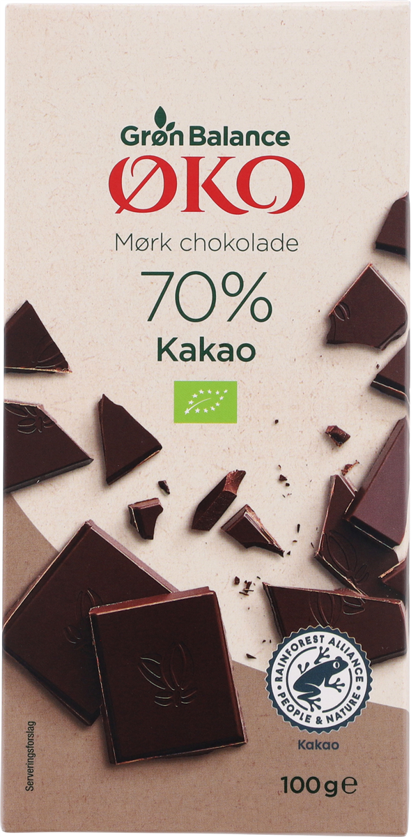 GB Mørk chokolade 70% øko 100 g