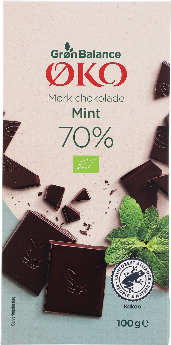 Øgo GB mørk choko 70% mint øko 100 g